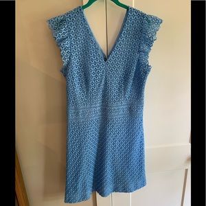 Draper James Lattice Ruffle Sleeve Dress